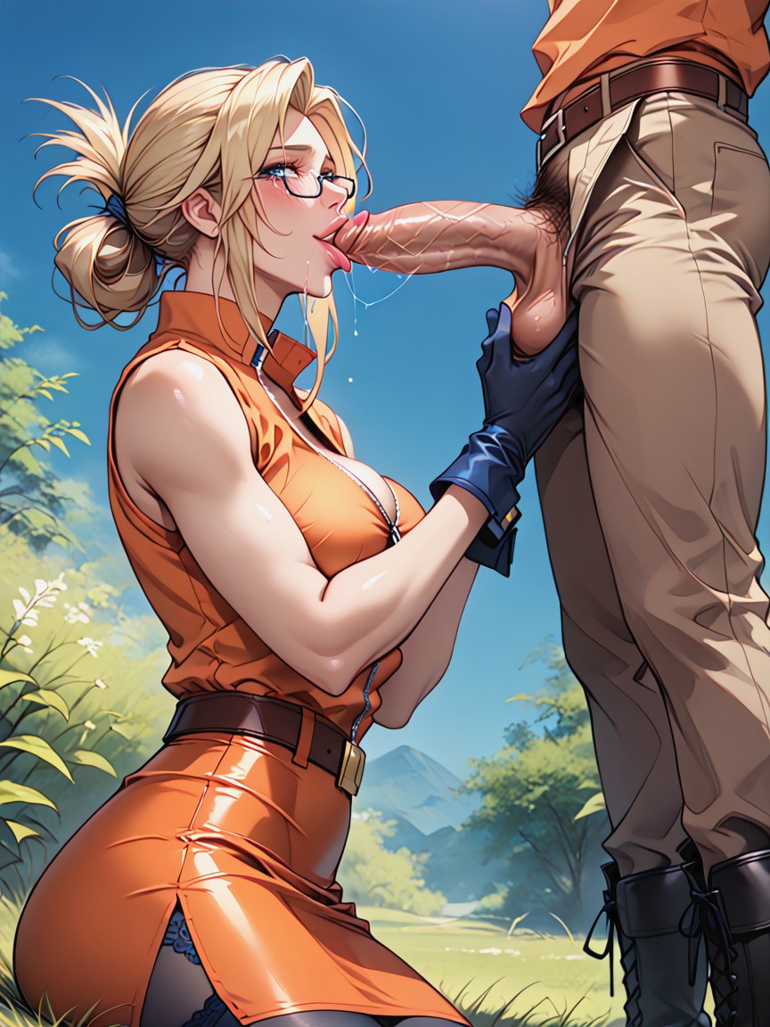 Blonde Hair, Líneas De Velocidad, Seductive Look Hentai IA