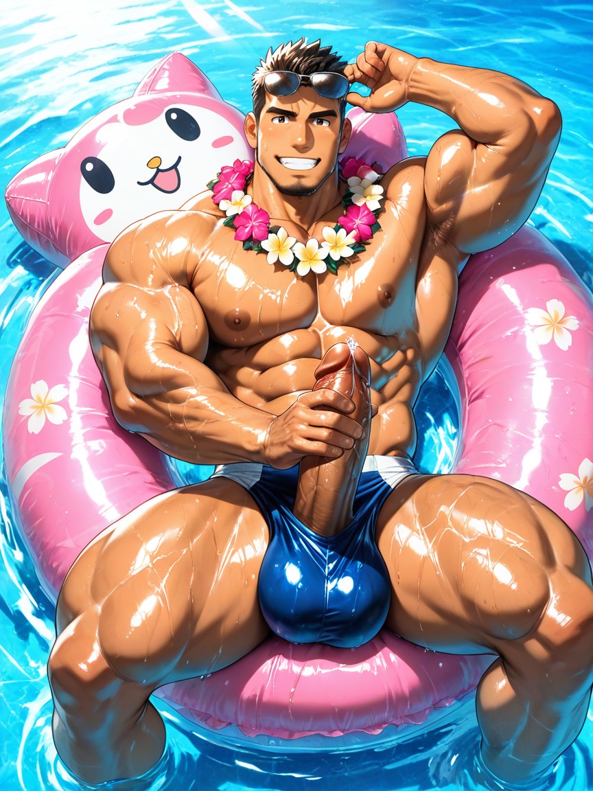 Smile, Extremely Muscular, Oiled Skin Porno gay IA