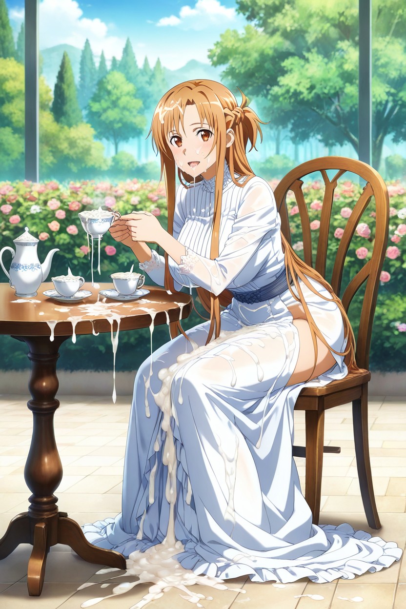 Chair, Beautiful, Excessive Cum On Hair Hentai AI Porn