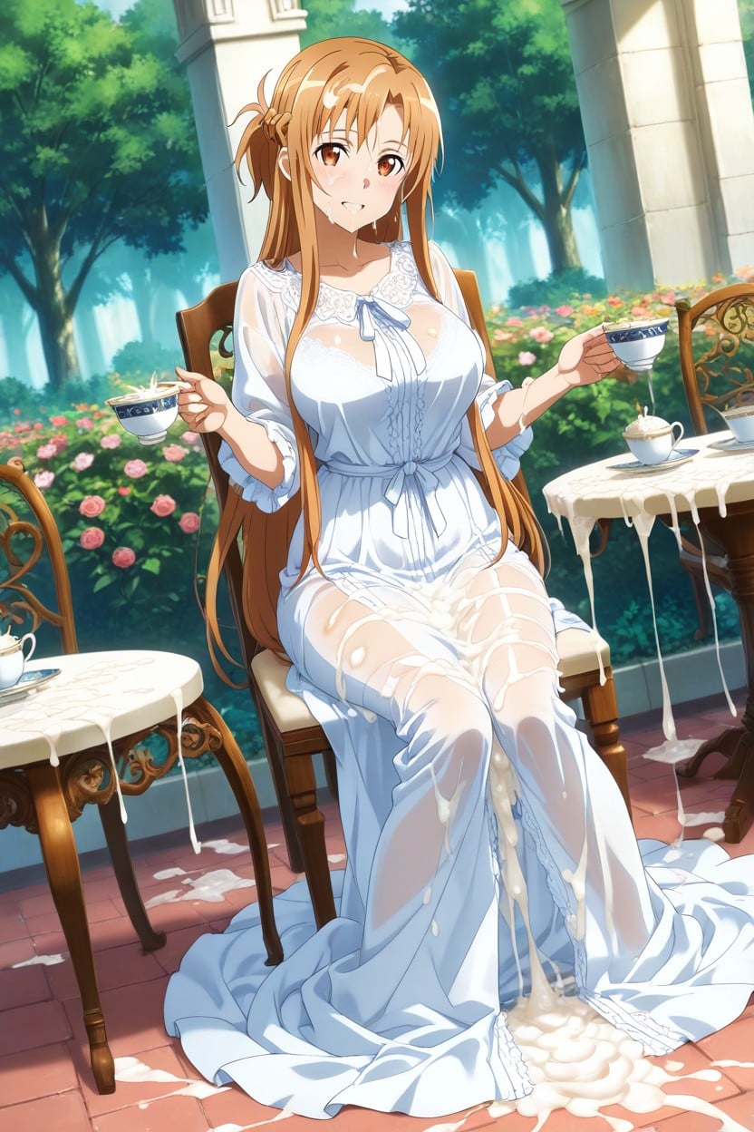 Looking At The Viewer, Cum On Hair, Flowers Hentai AI Porn