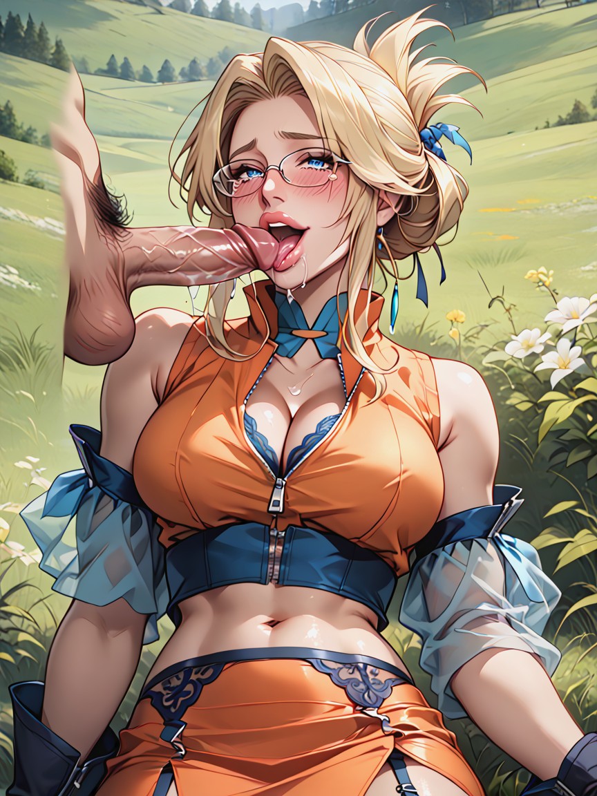 25+, Beautiful Face, Folded Ponytail Hentai IA