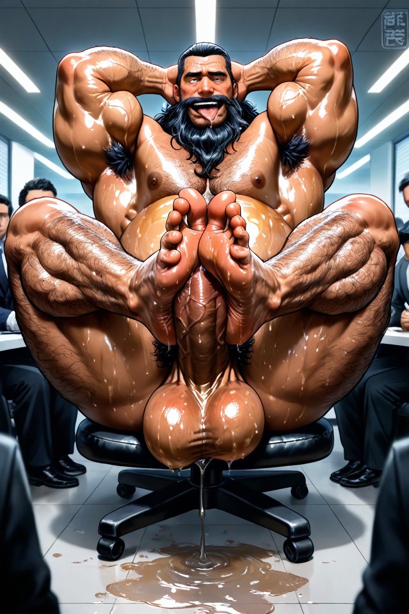 Hard On, Smirk, Legs Up Showing Feet Porno gay IA