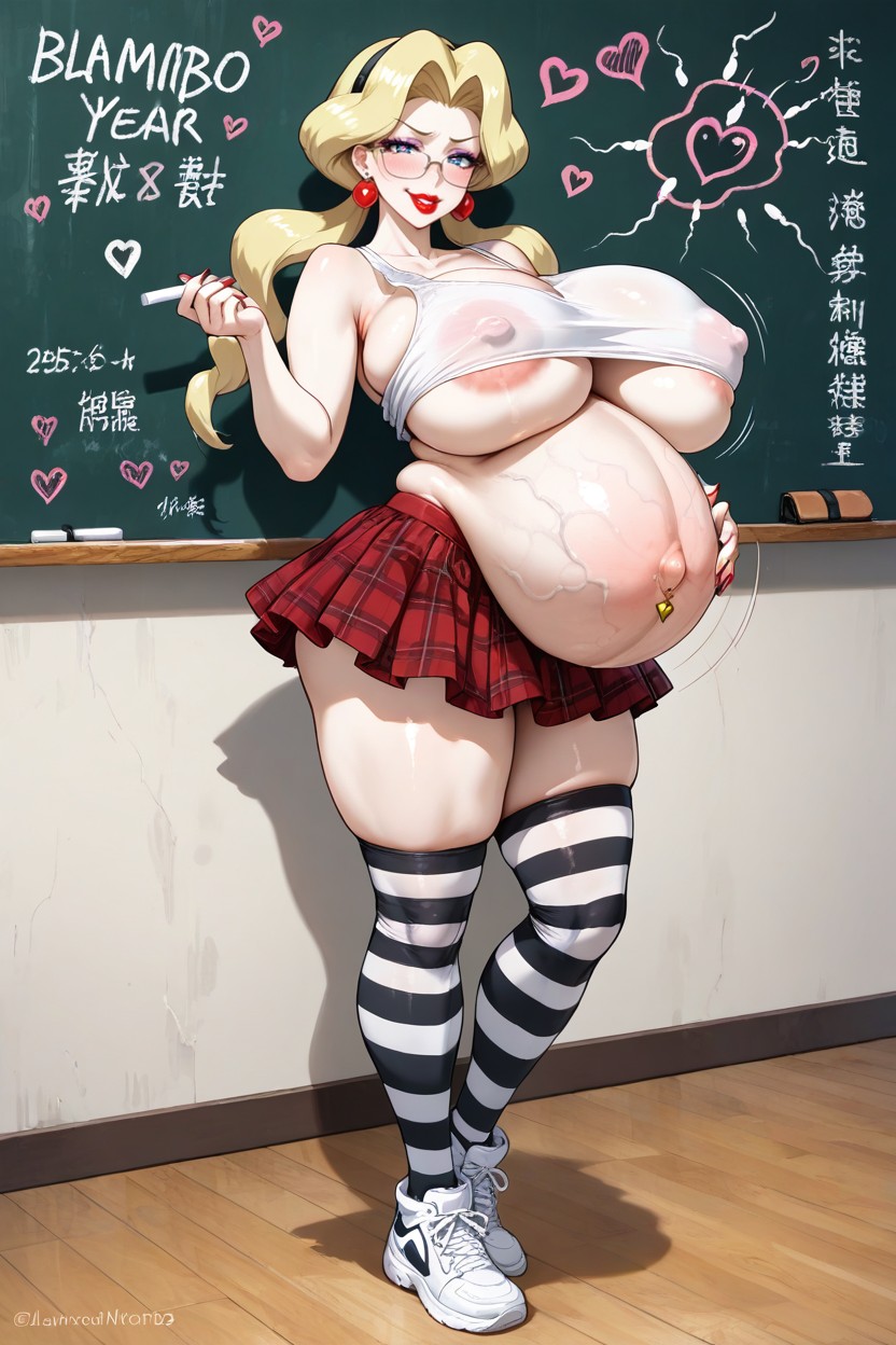 Huge Firm Rounded Tits, Smooth Belly, Long Legs Hentai AI Porn