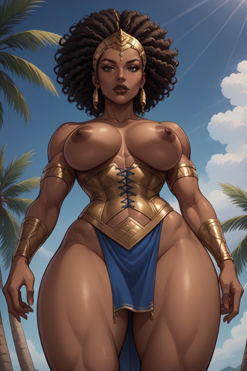 Brown Eyes, Curly African Hair, Nubia From Dc Comics Hentai AI Porn