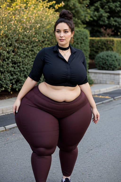 Ass Bigger Than Head, Hair Bun, Long Hair AI Porn