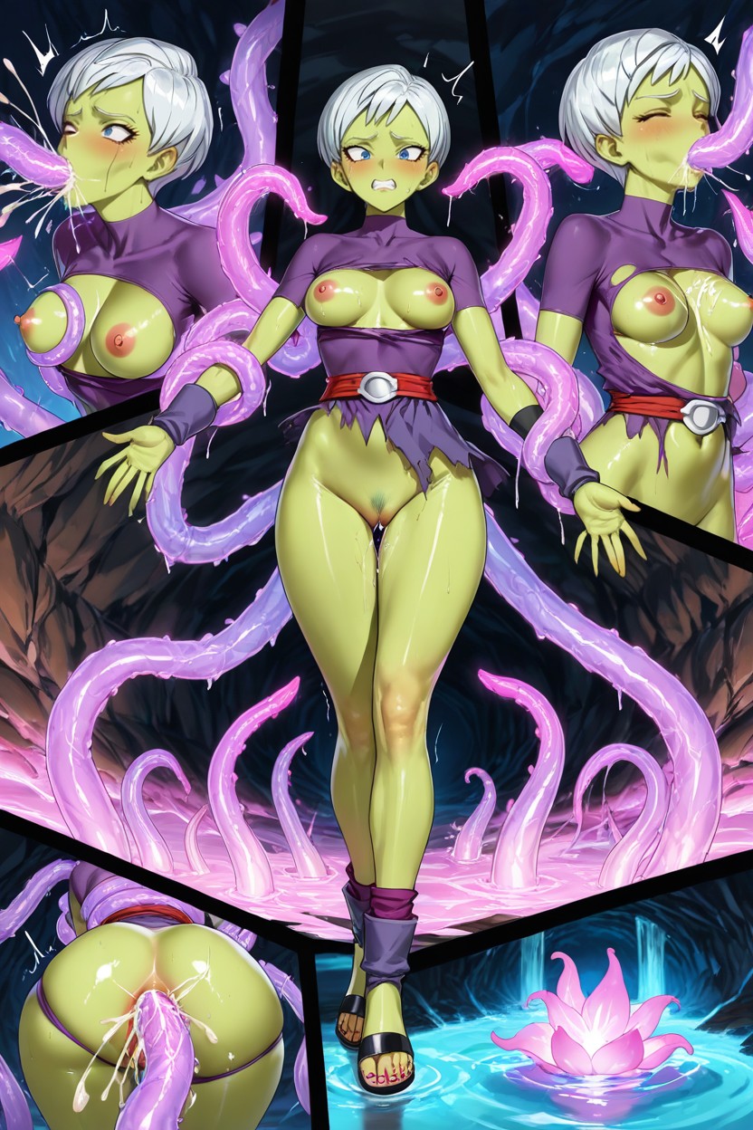 Green Skin Tone, Masterfully Spherical And Bouncing Breast, Soft Reflexion Hentai AI Porn