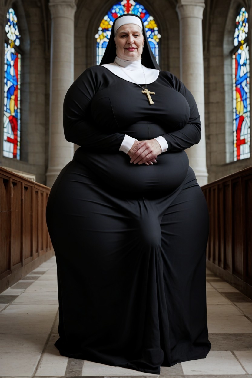 Curly, Nun Is Morbidly Obese, Nun AI Porn