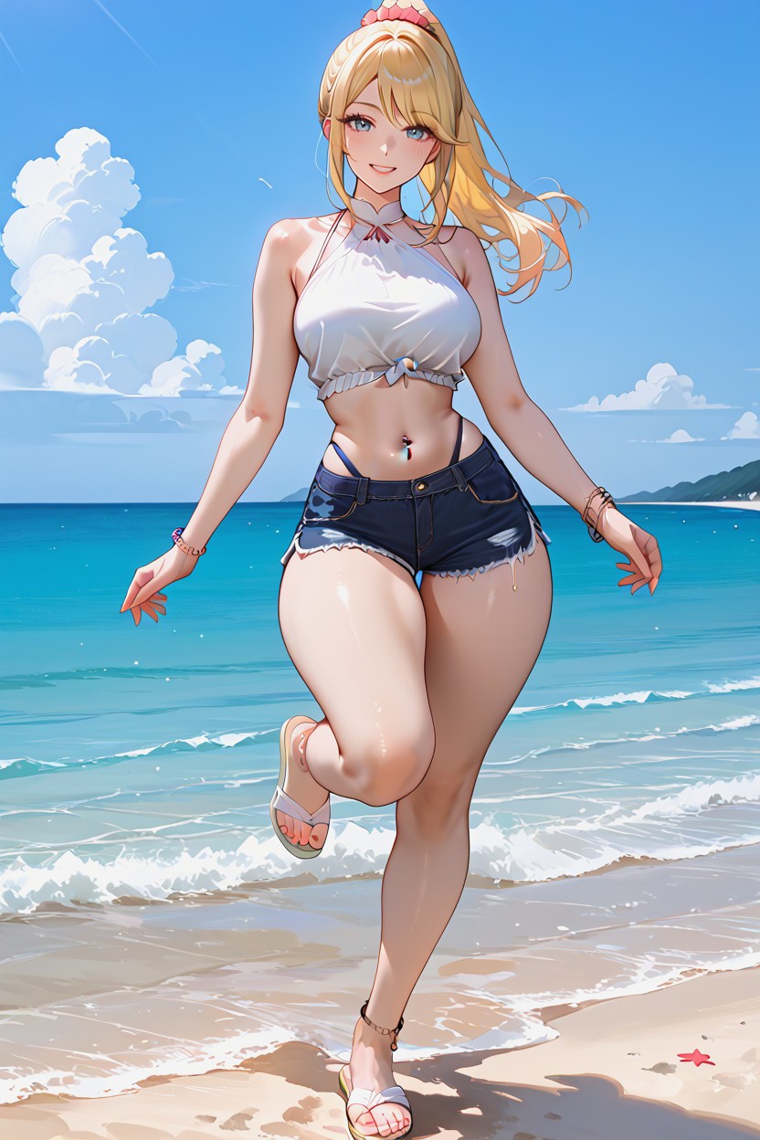 Woman, Feet_focus, One Arm On Thigh Hentai AI Porn