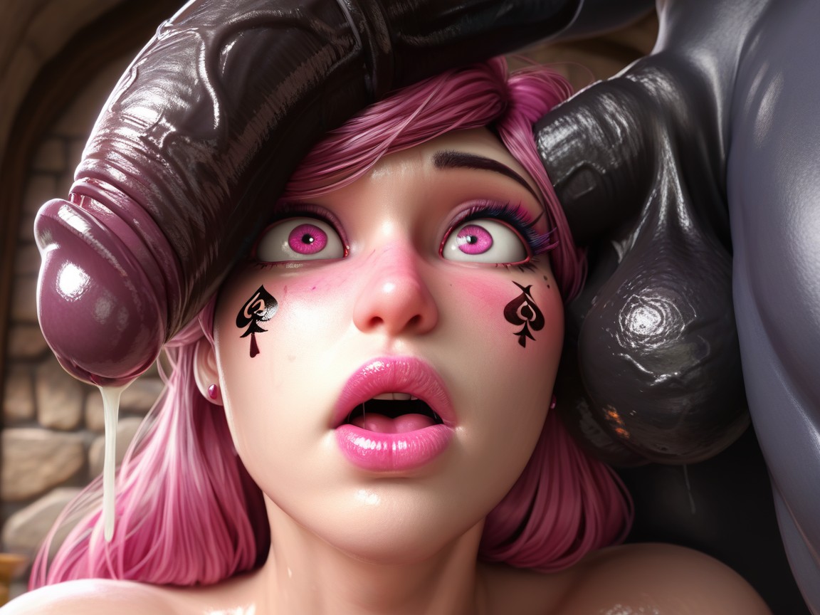 Close Up On Female Face, Nude, Deepthroat AI Porn
