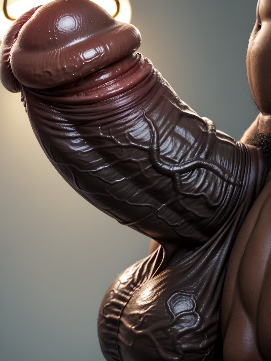 Gigantic Balls, Huge Cock Tip, Hyper Realistic KI Schwulenporno