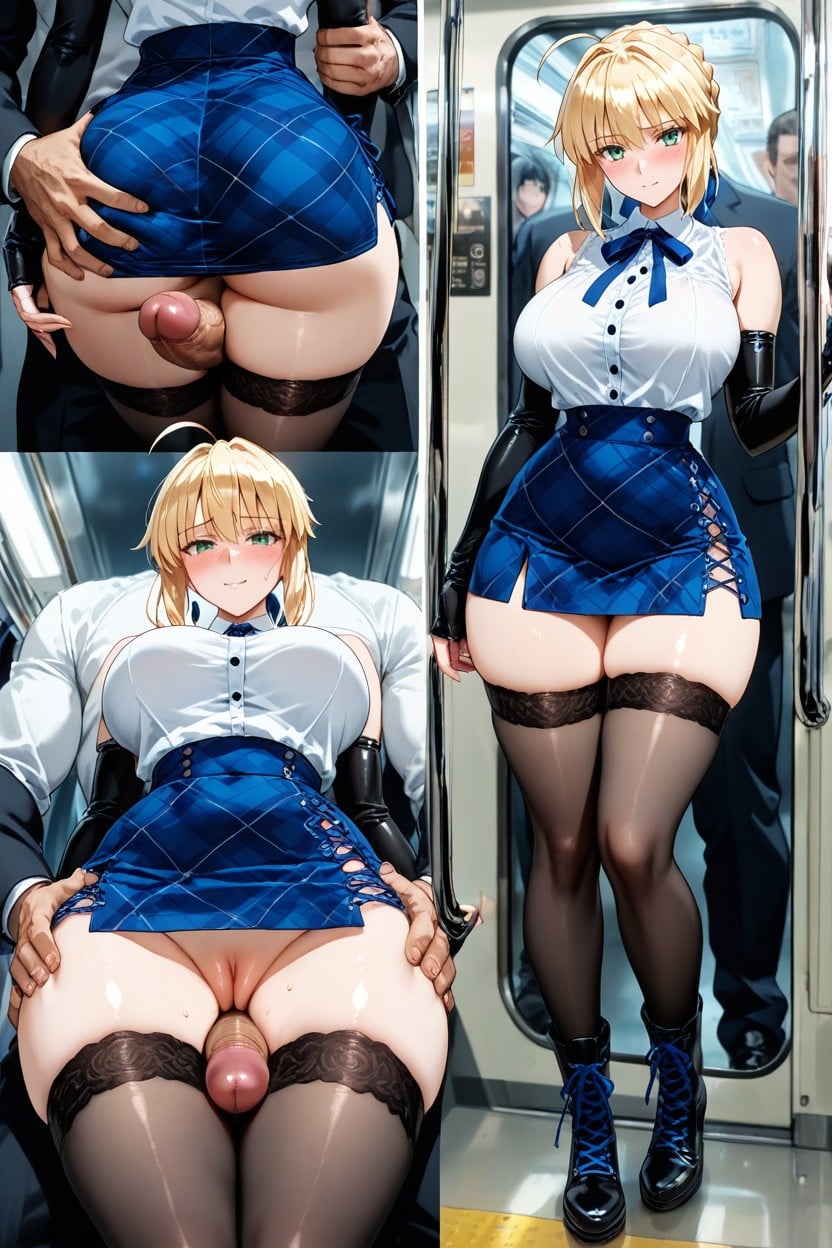 Detailed Face, Green Eyes, Stockings Hentai AI Porn