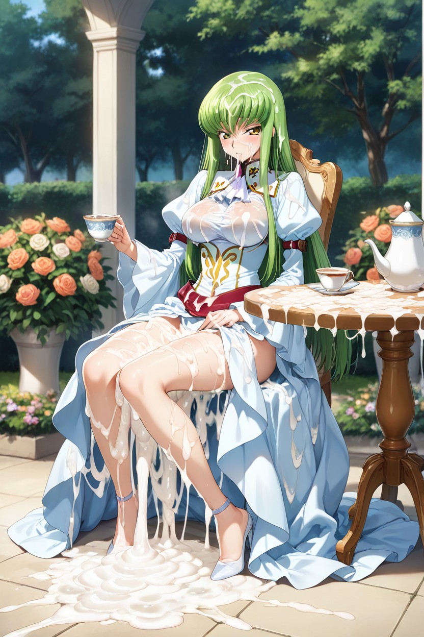No Panties, Excessive Cum On Table, Maximum Cum Everywhere Hentai AI Porn