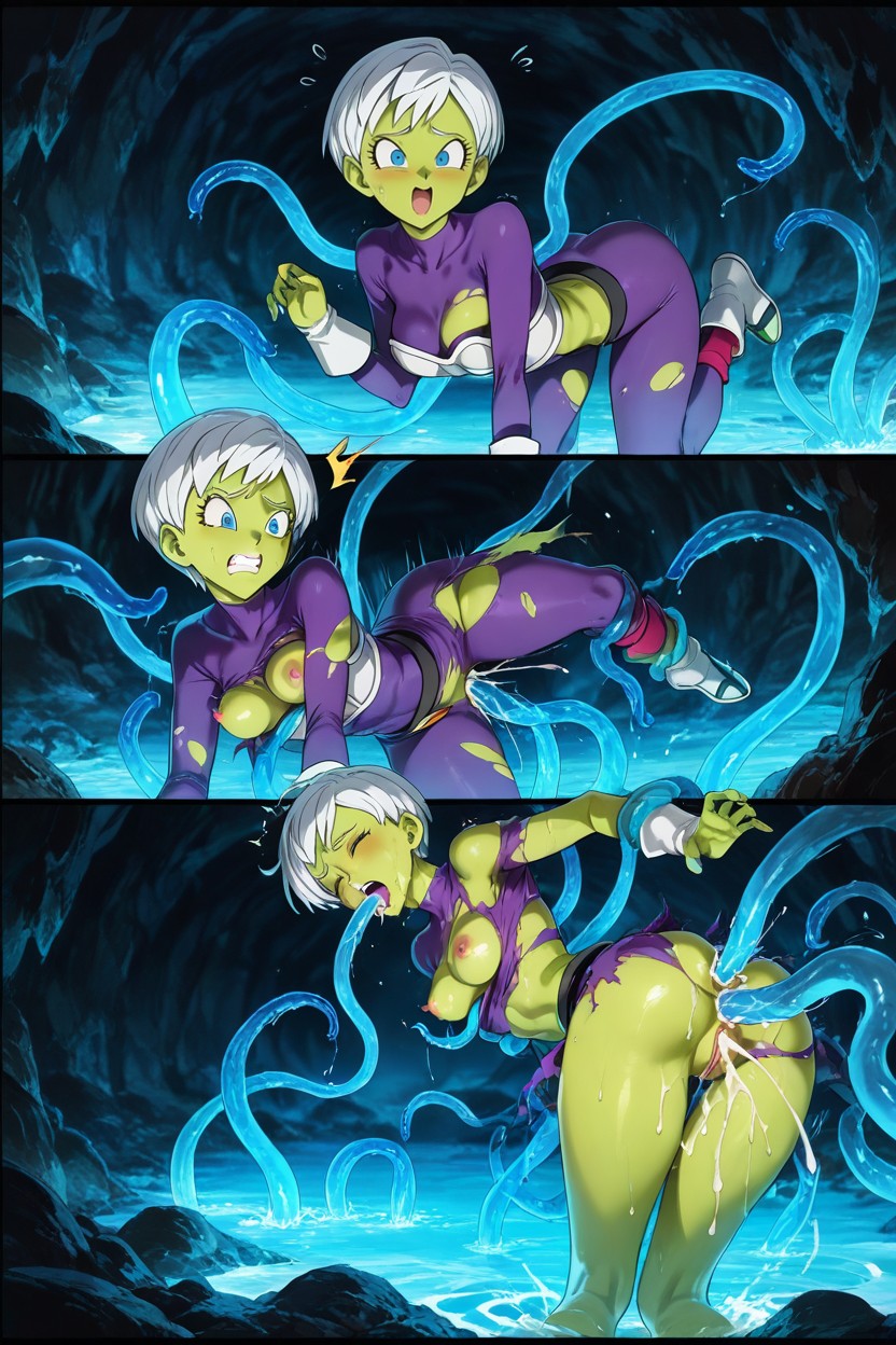 Flood Of Insanely Massive Tentacles, Masterful Aesthetic, Cheelai From Dragon Ball Super Hentai AI Porn