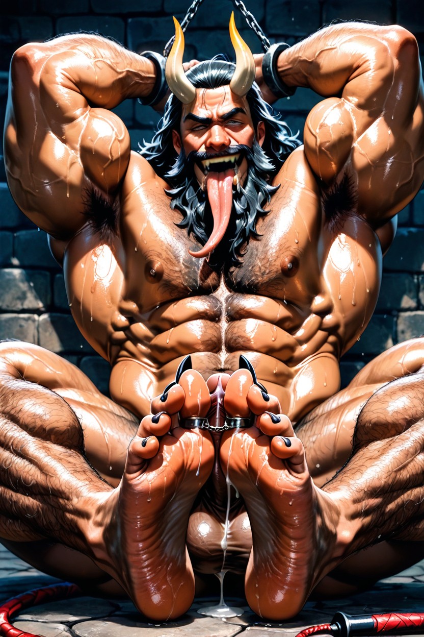 Sweaty, Huge Muscles, Low Hanging Balls Porno IA Gay