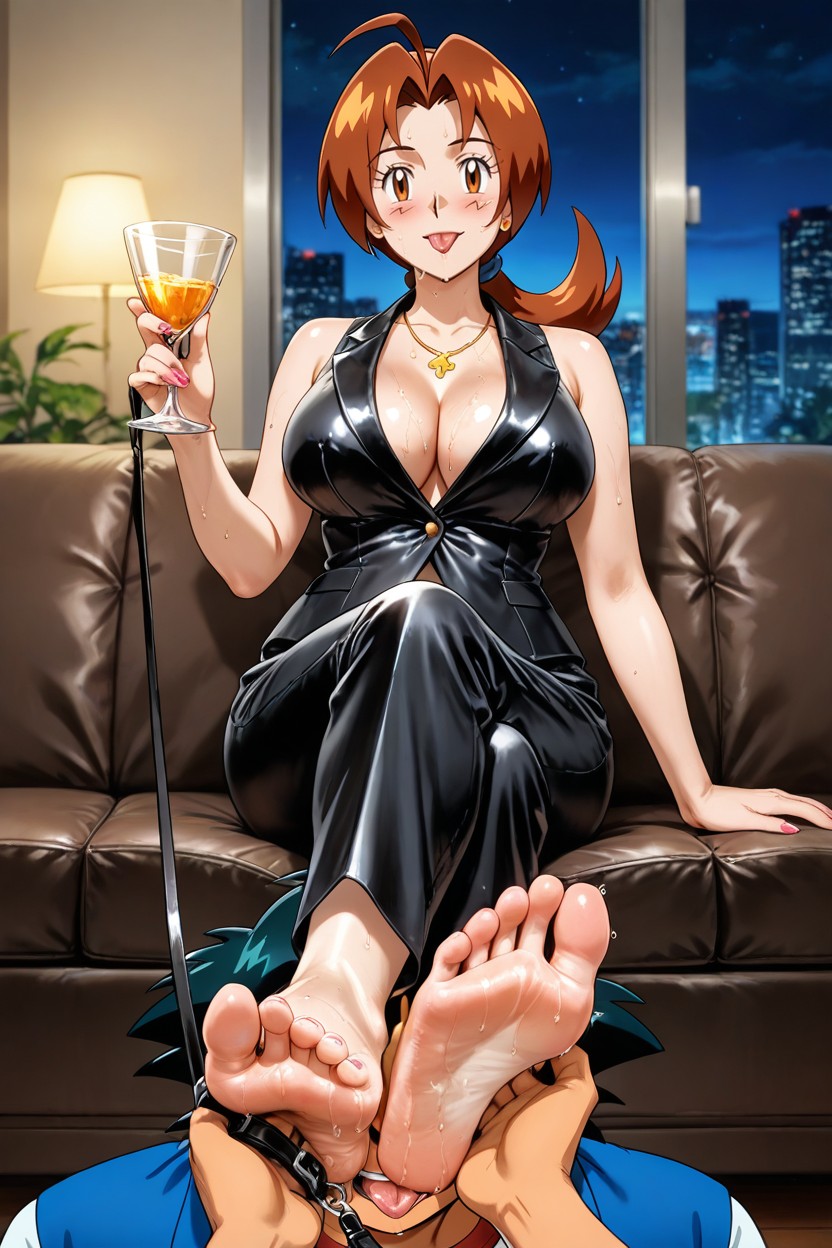 She Laughs Out Loud At Him, Focus On The Feet, She Laughs Out Loud Hentai AI Porn