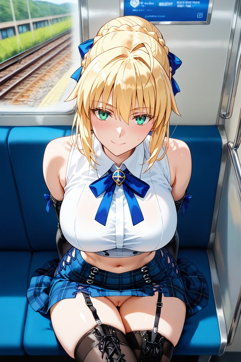 Null Art Style, Arms Behind Back, Expressive Eyes Hentai AI Porn