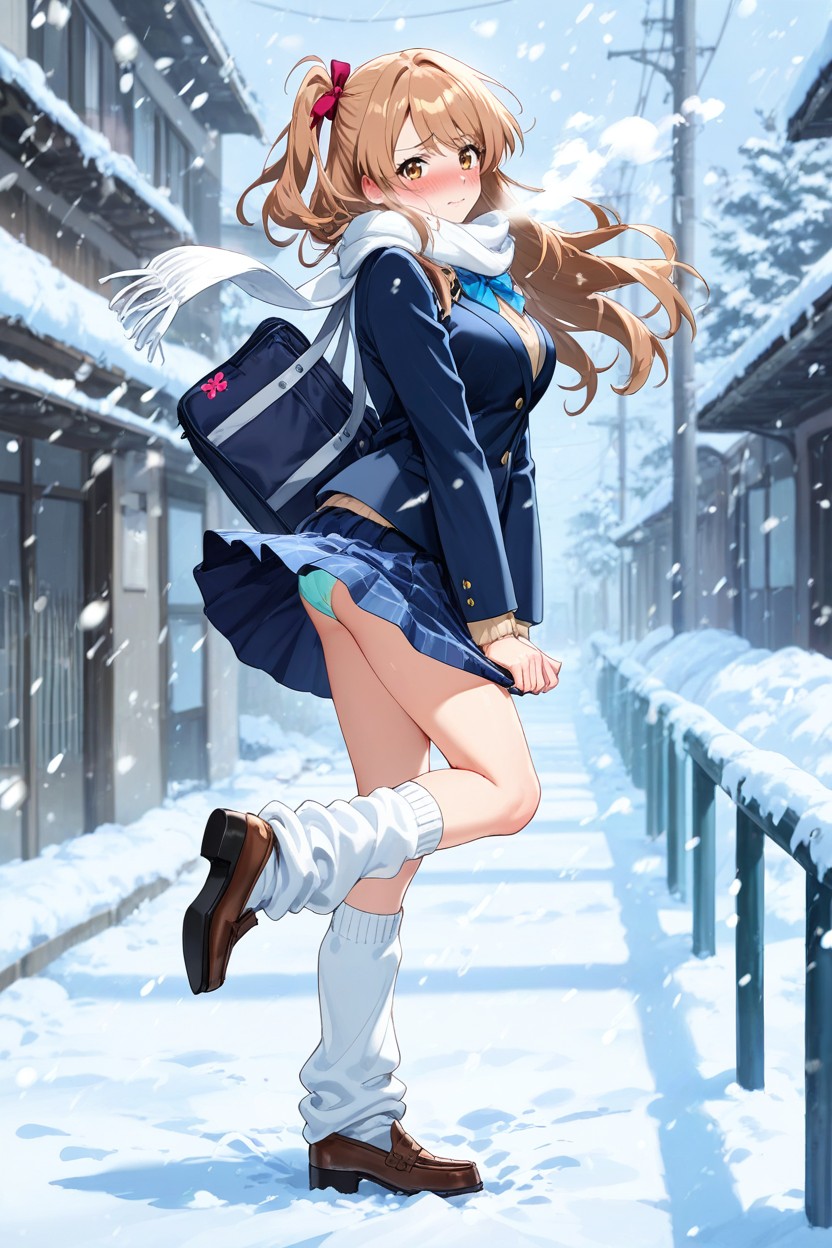 Pleated Skirt, Blush, Pretty Woman Hentai AI Porn