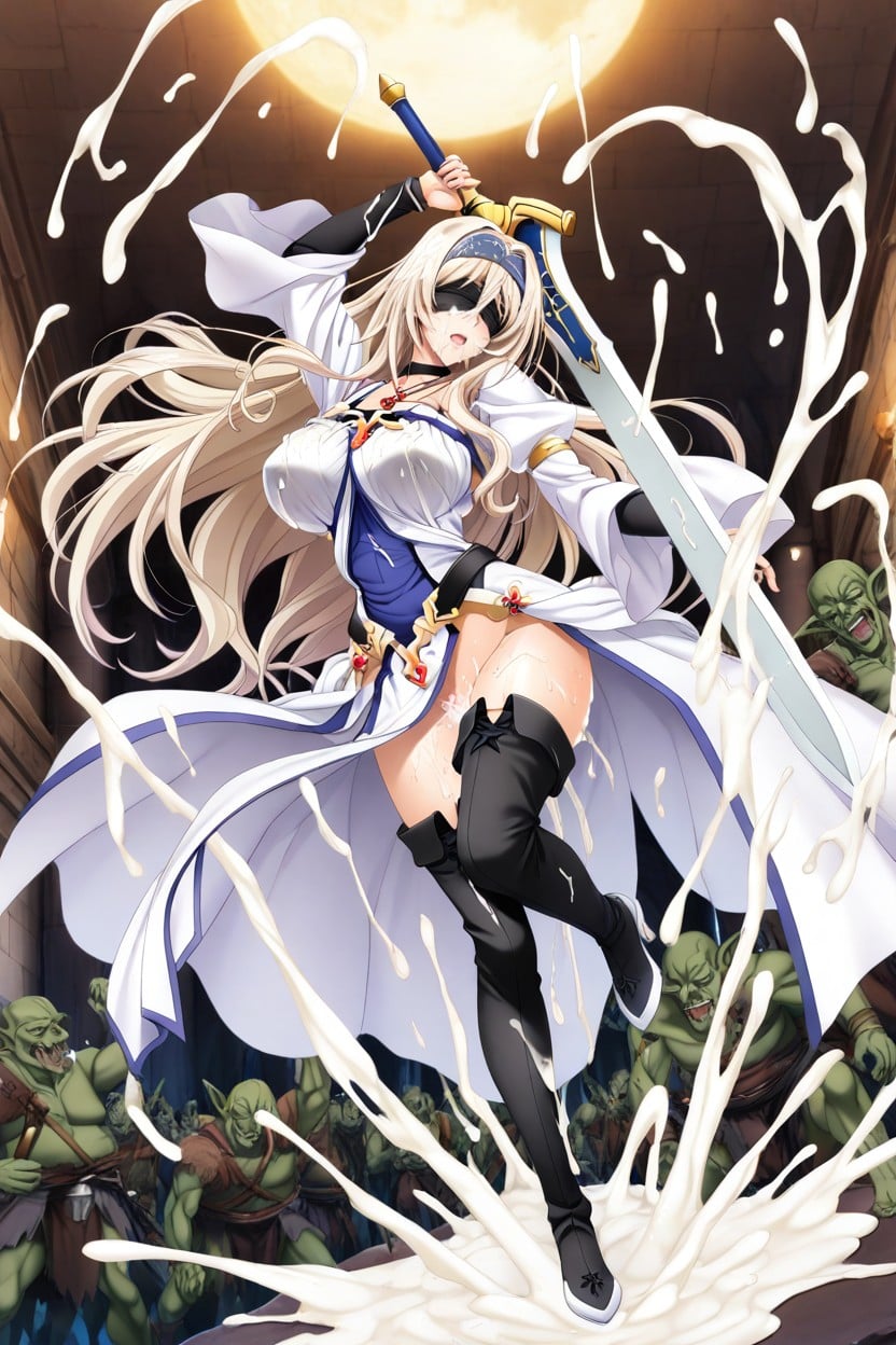 Cum Covered Everywhere, Excessive Cum On Hair, Dynamic Pose Hentai AI Porn