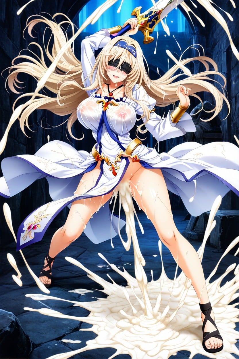 Excessive Cum On Clothes, Maximum Cum, Cum Covered Hair Hentai AI Porn