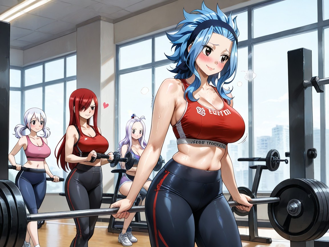 Slight Smile, Gym, Heart Eyes Hentai AI Porn