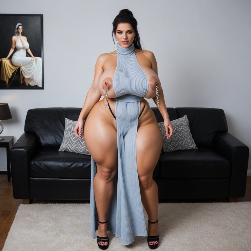 Gigantic Rounded Breast, Hyper Round Butt, Ass So Big You Can See It From The Front AI Porn