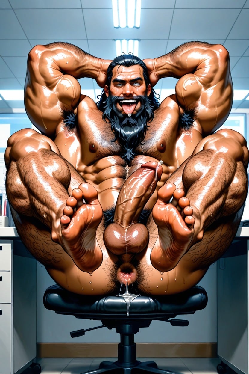 Muscular Legs, Black Hair, Hairy Armpits AI Gay Porn