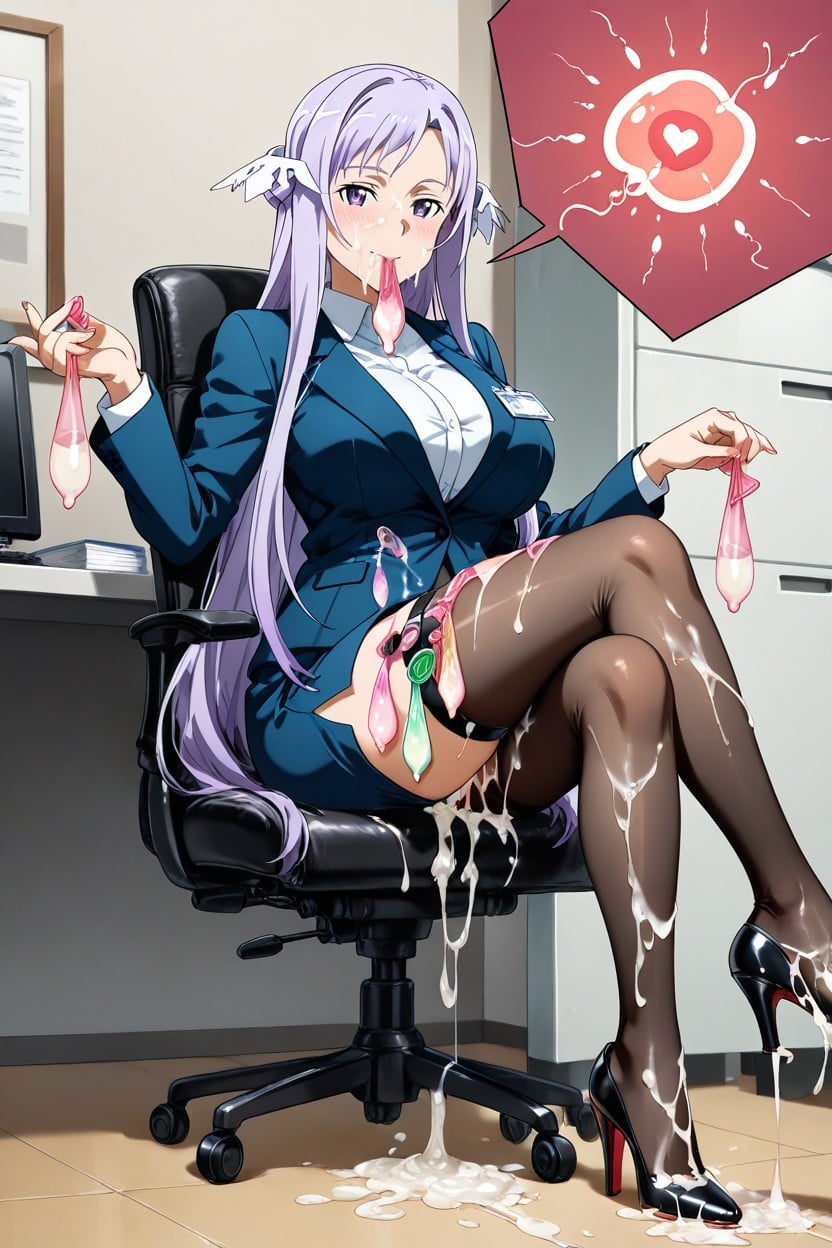 Skinny, Foot Stepping Into Semen Soaked High Heels, Cum On Legs Hentai AI Porn