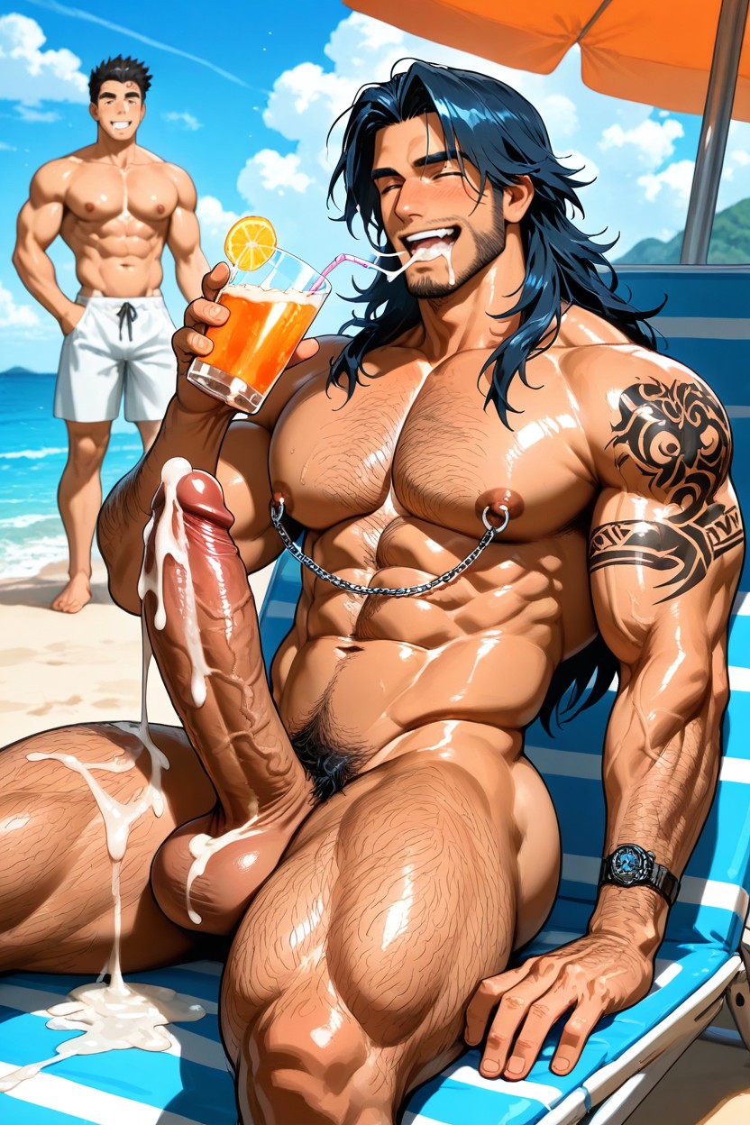 Nipple Chain, Big Pecs, Drink Is Only Made Of Cum AI Gay Porn