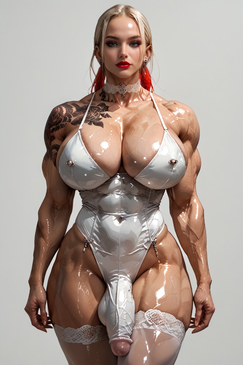 White Latex Thong, 50+, Gants En Latex Porno IA transsexuelle