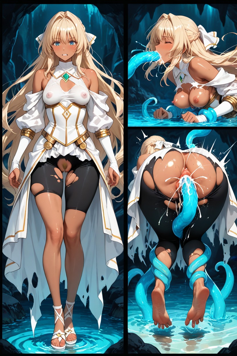 Deepthroat, Gushing Cum Milk String, Erect Nipples Hentai IA