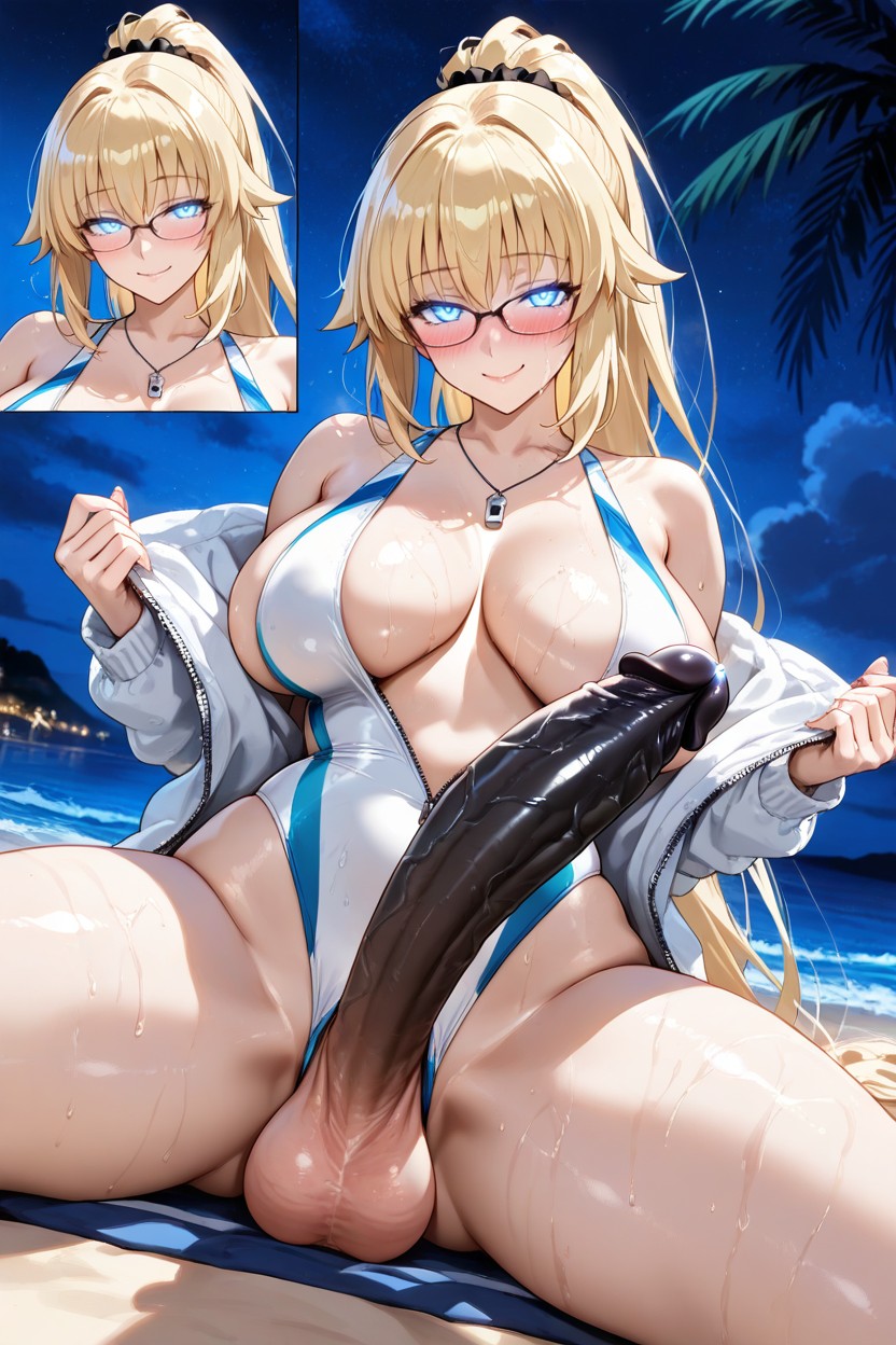 Close Up, Beach, Nude Breasts Hentai AI Porn