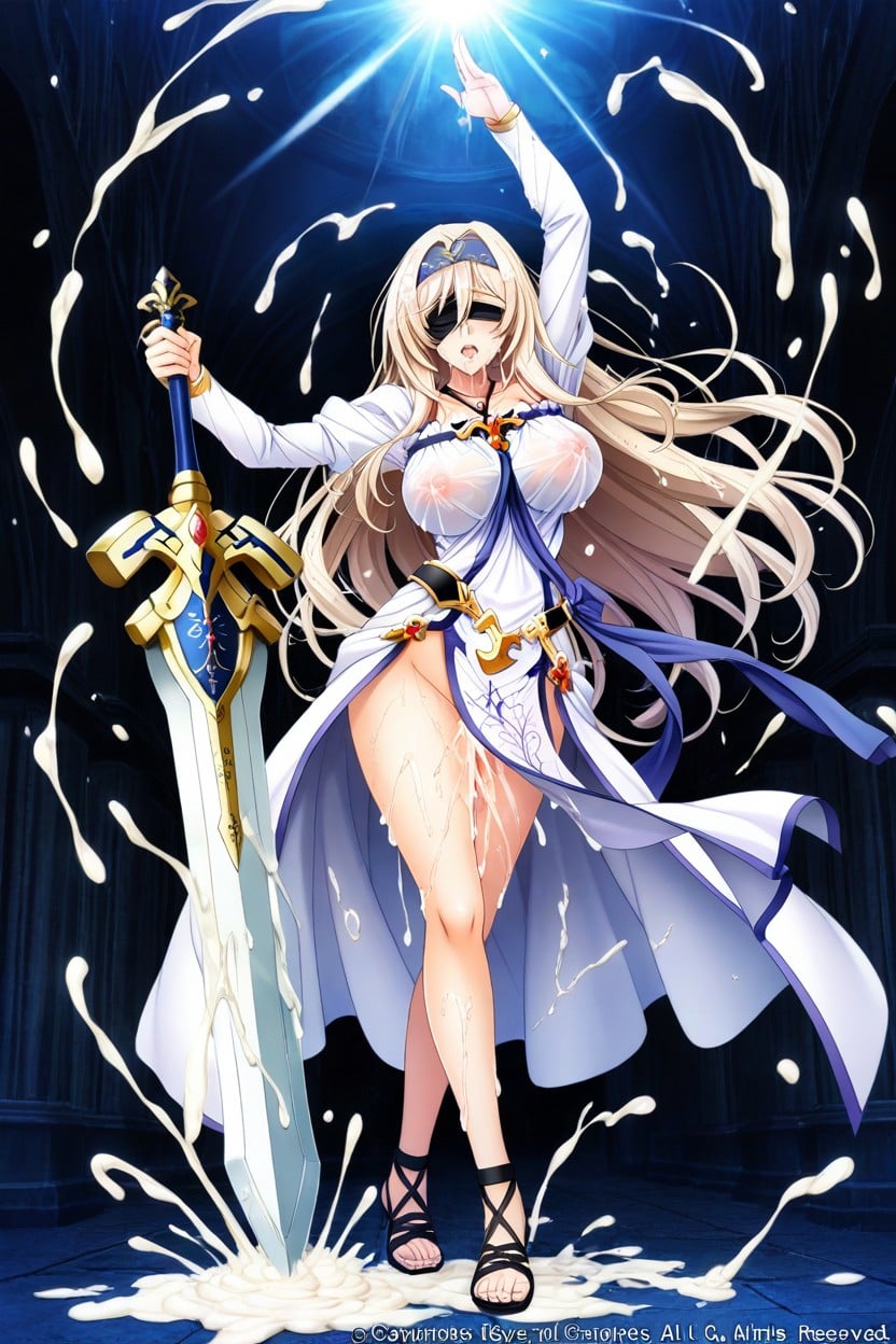 Long Flowing Hair, Holding Huge Great-sword, 25+ Hentai AI Porn