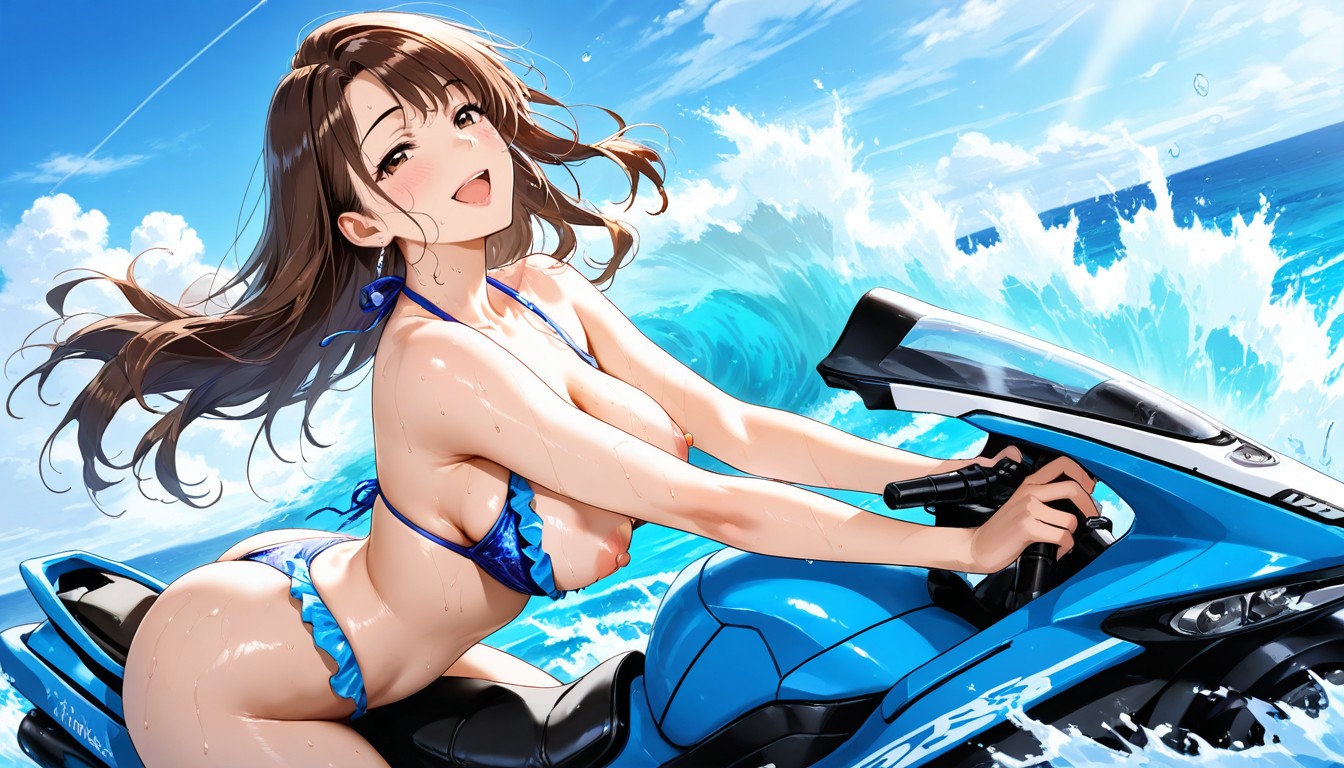 High Ocean Waves, Water Splashes, Air Time Hentai AI Porn