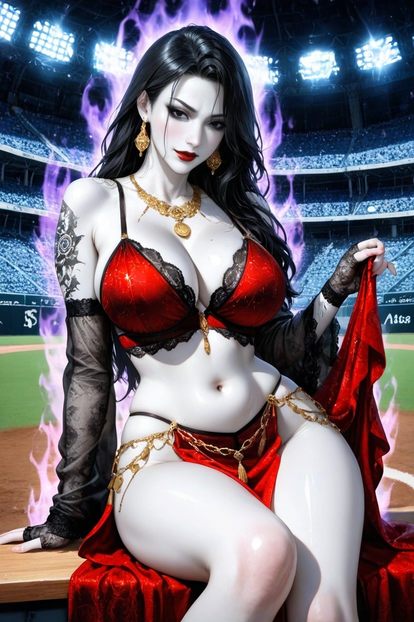 Big And Deep Cleavage, Vampire Woman, Pale Skin Hentai AI Porn