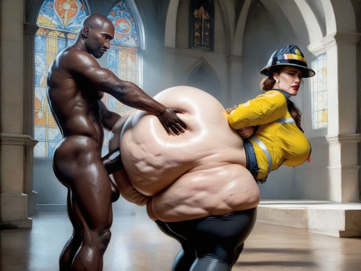 Interracial, Hogtied, Hyper Ass AI Porn