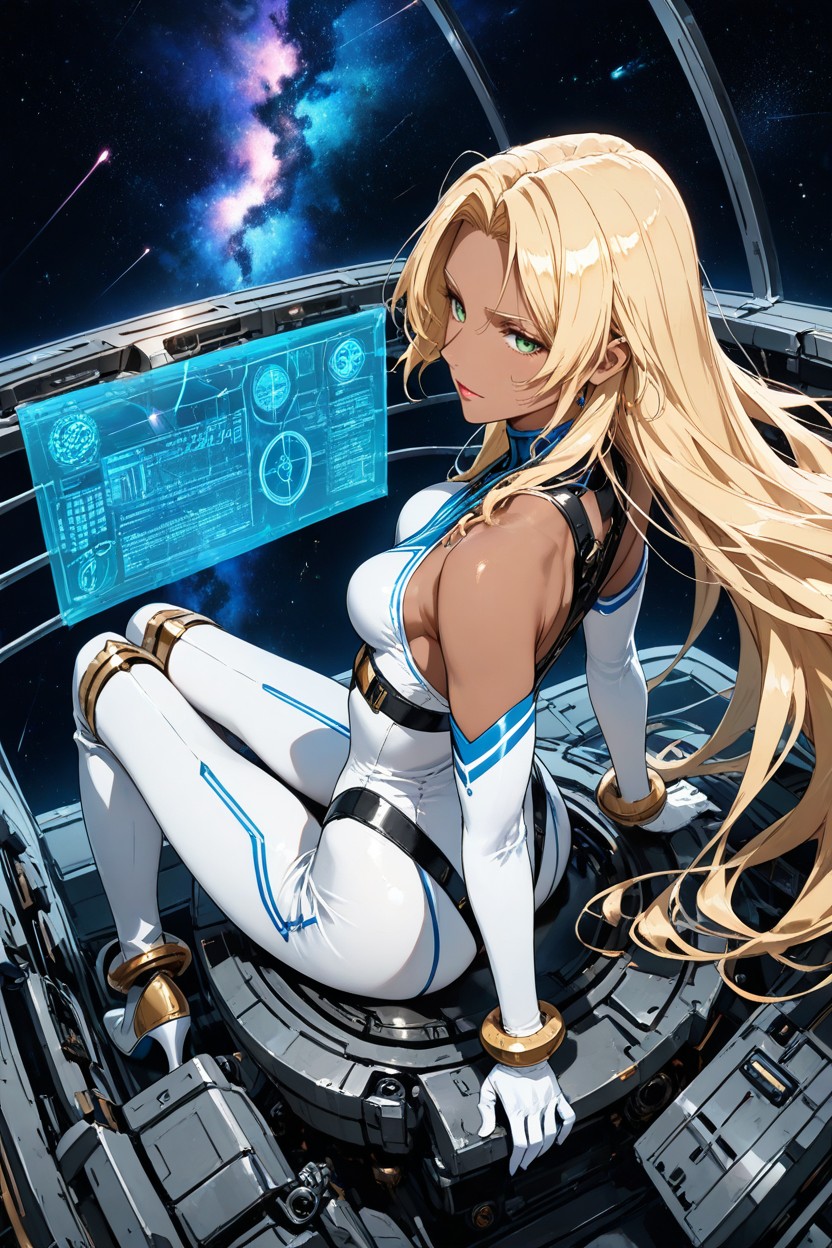 Saphir, Reinforced White High Boots, Dark Skin Hentai AI Porn