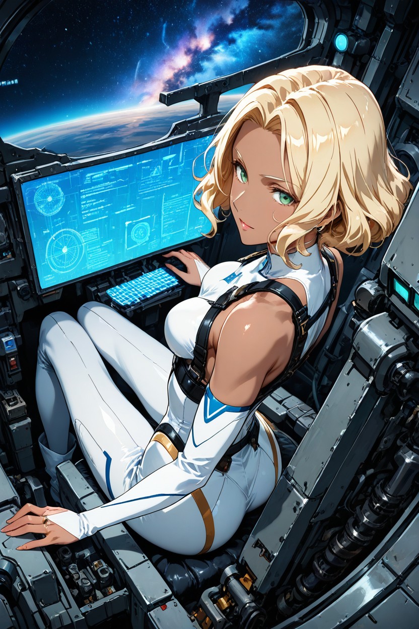Insanely Long And Detailed Blonde Hair, Masterfully Spherical And Bouncing Breast, Small Breasts Hentai AI Porn