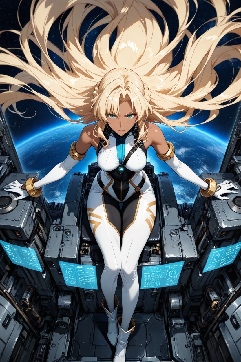 Small Breasts, Smooth Knees, She Gazes At The Universe Through The Bay Window Hentai AI Porn