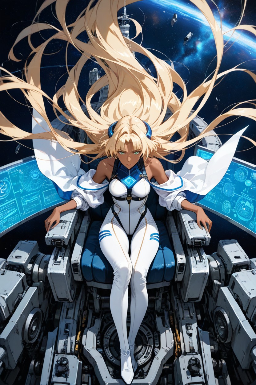 Lasers Space Ships Debris Setting, Rear View, Hyper Reduced Size Ribcage Hentai AI Porn
