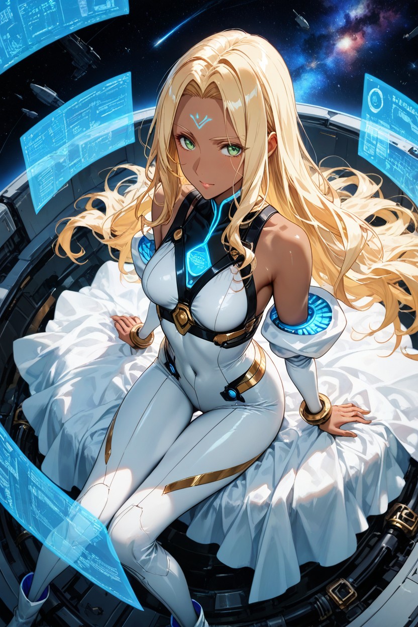 Small Breasts, She Is Sitting On A Control Throne, Harness Hentai AI Porn
