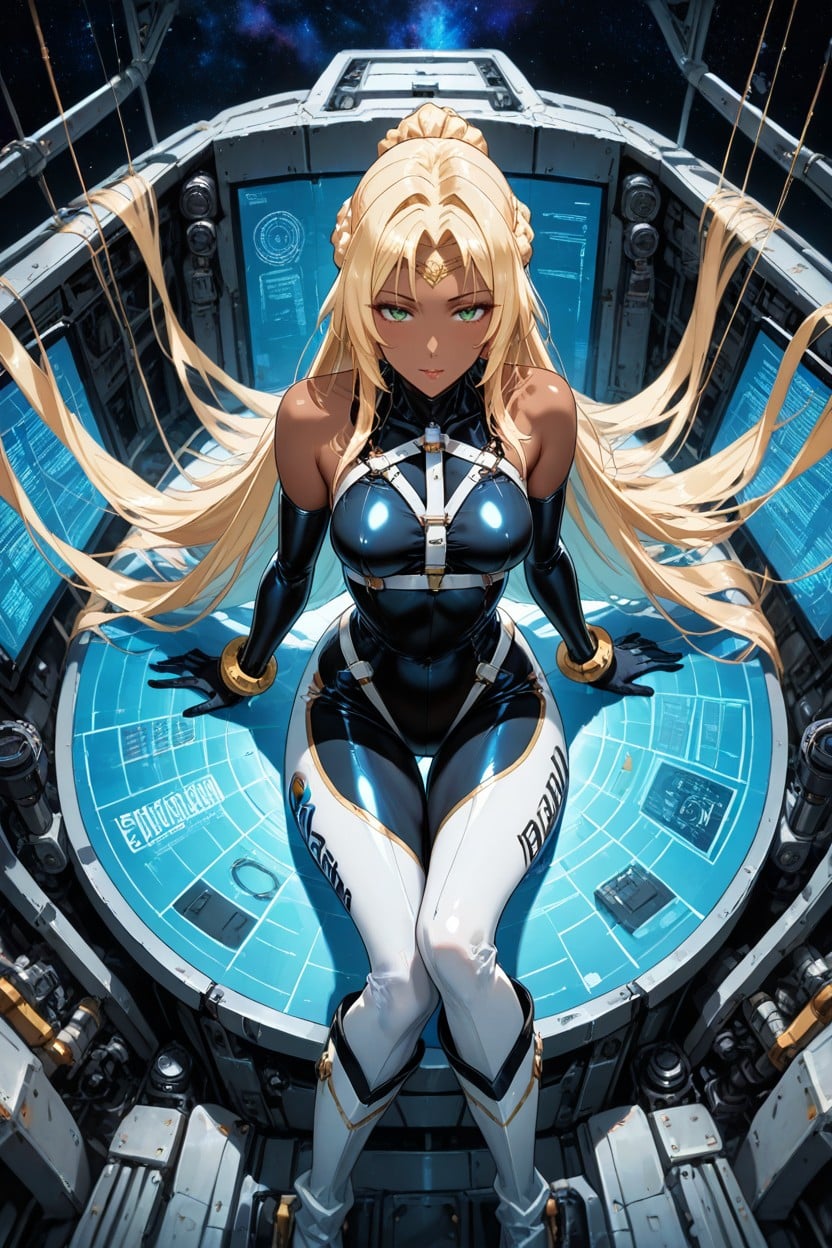 Insanely Elegant And Long Legs, Lasers Space Ships Debris Setting, Convex Glass Reflection Hentai IA