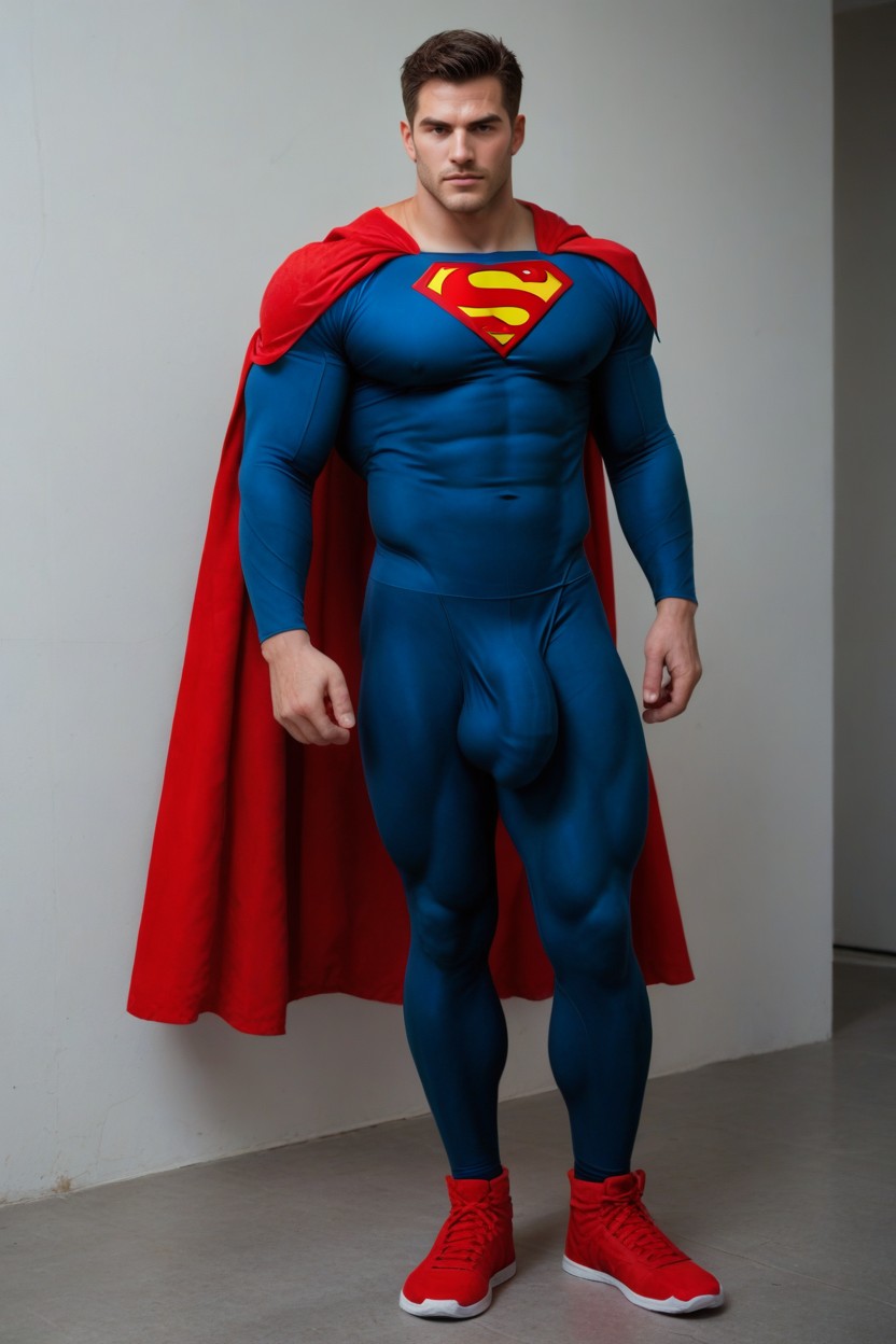Spandex Wet Look Superman Suit, Waist Shot, Hyper Six Pack Abs Porno gay IA