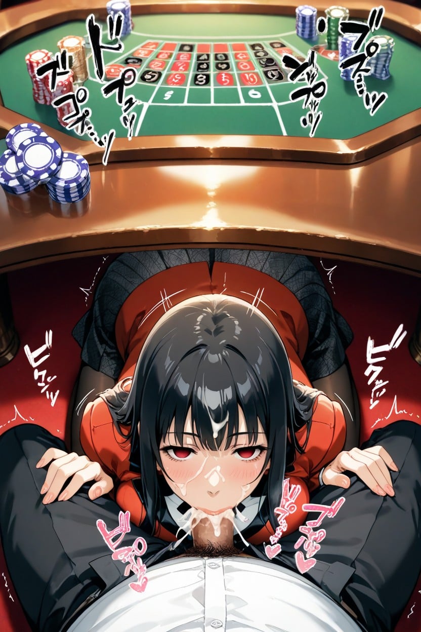 Hearts, Top Down, Under Table Hentai AI Porn