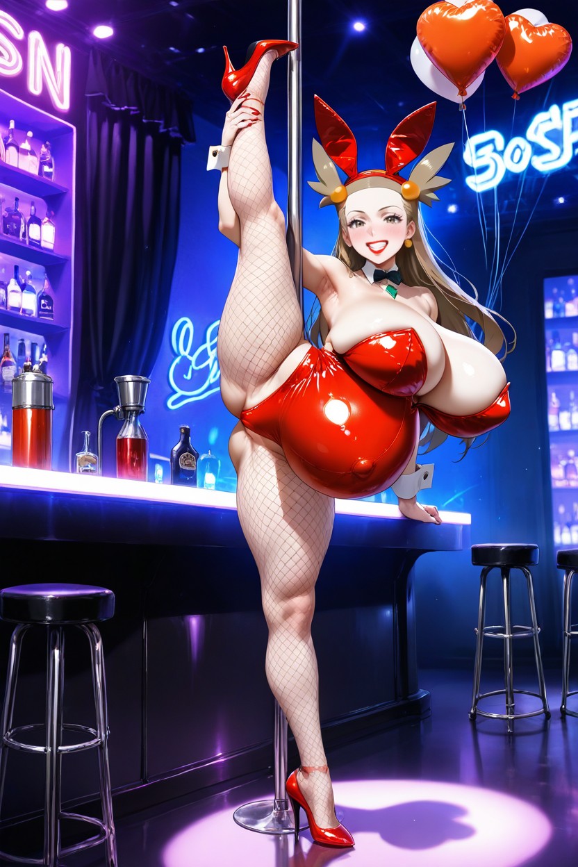 Skinny, Legs Split, Helium Balloons AI Porn