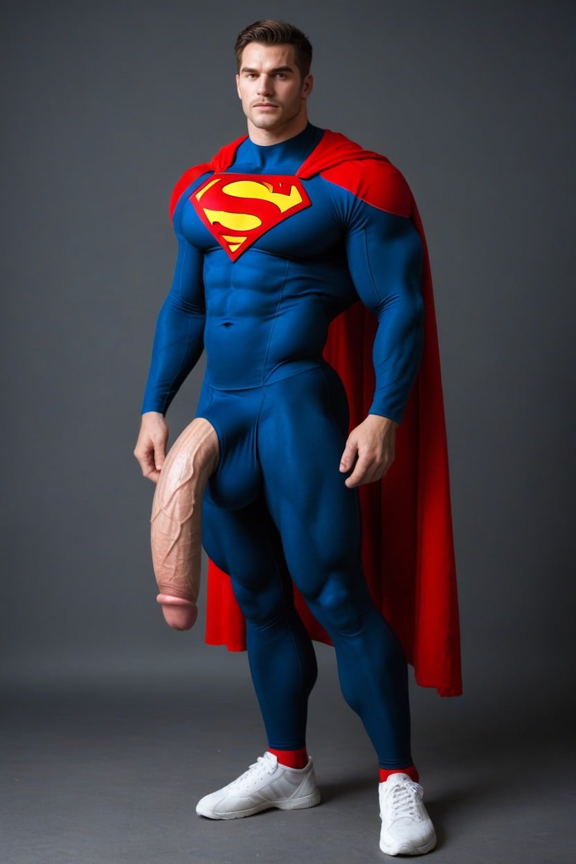 Cosplay, Pénis Hyper Long Et Impossible, Blue And Red Suit Porno IA Gay