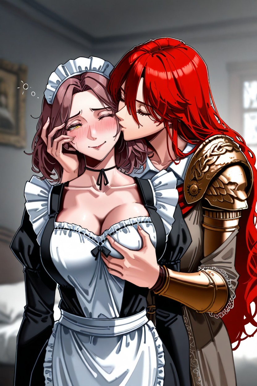 Yuri, Canonical Clothed Malenia, Looking On Each Other AI Porn