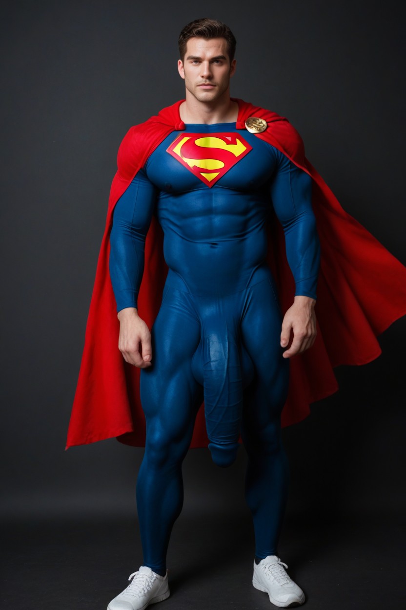 Superman's Tights With Huge Hyper Bulge Hanging To His Ankles, 25+, Blue And Red Suit Porno IA Gay