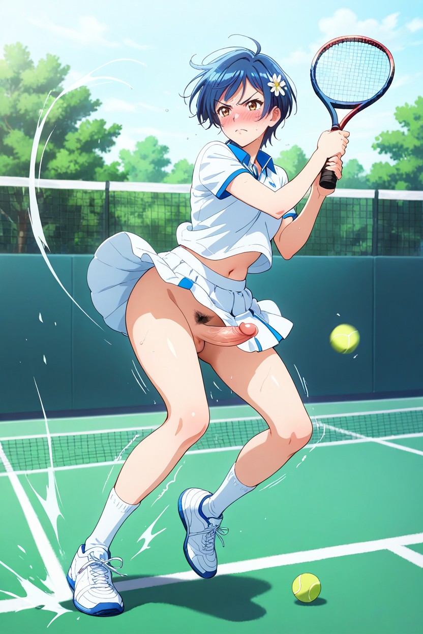 Full Body, Hitting Tennis Ball, Ejacuation Hentai AI Porn
