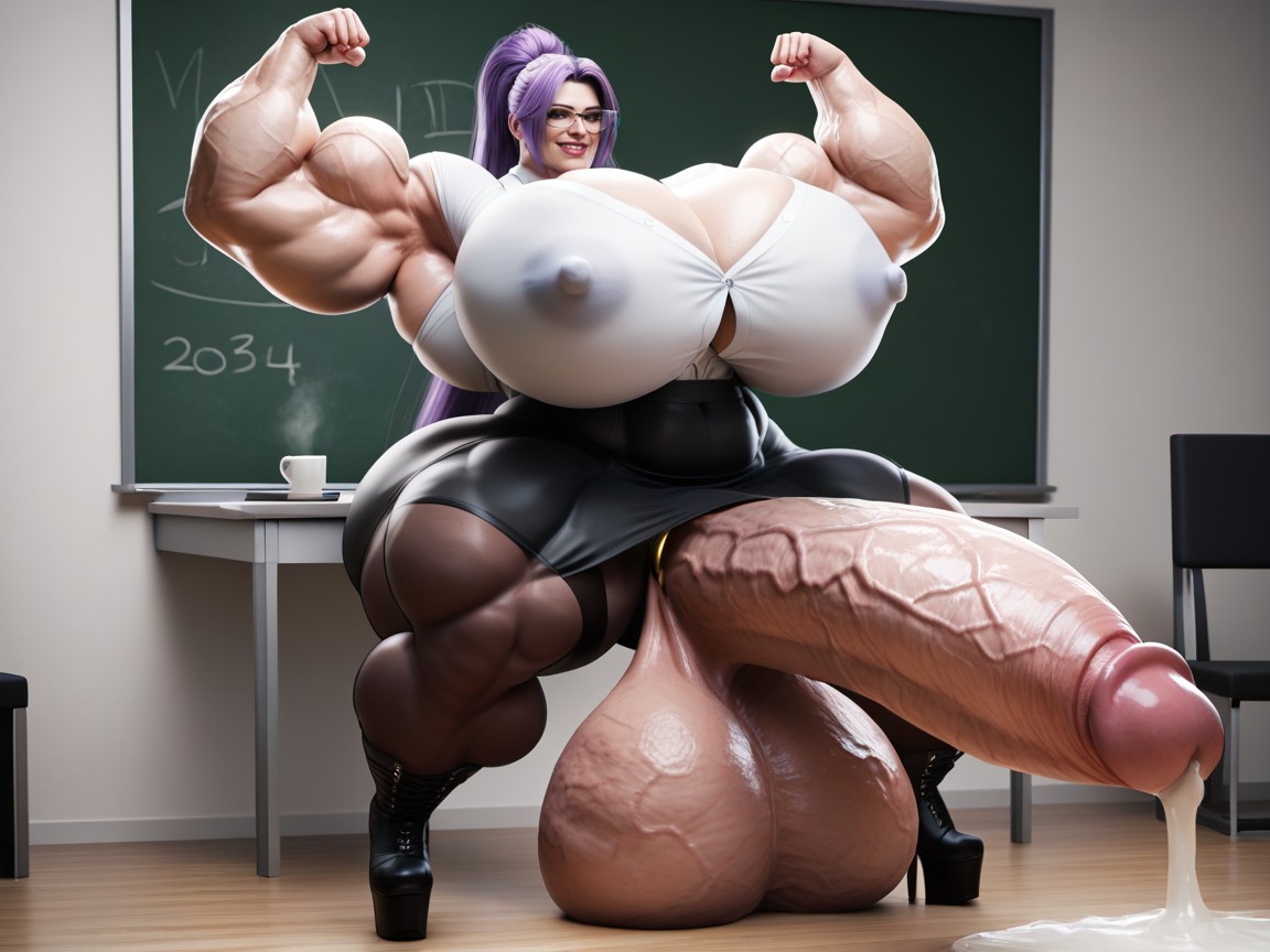 Ass Bigger Than Torso, Platform High Heel Boots, Form Fitting Clothes Shemale AI Porn