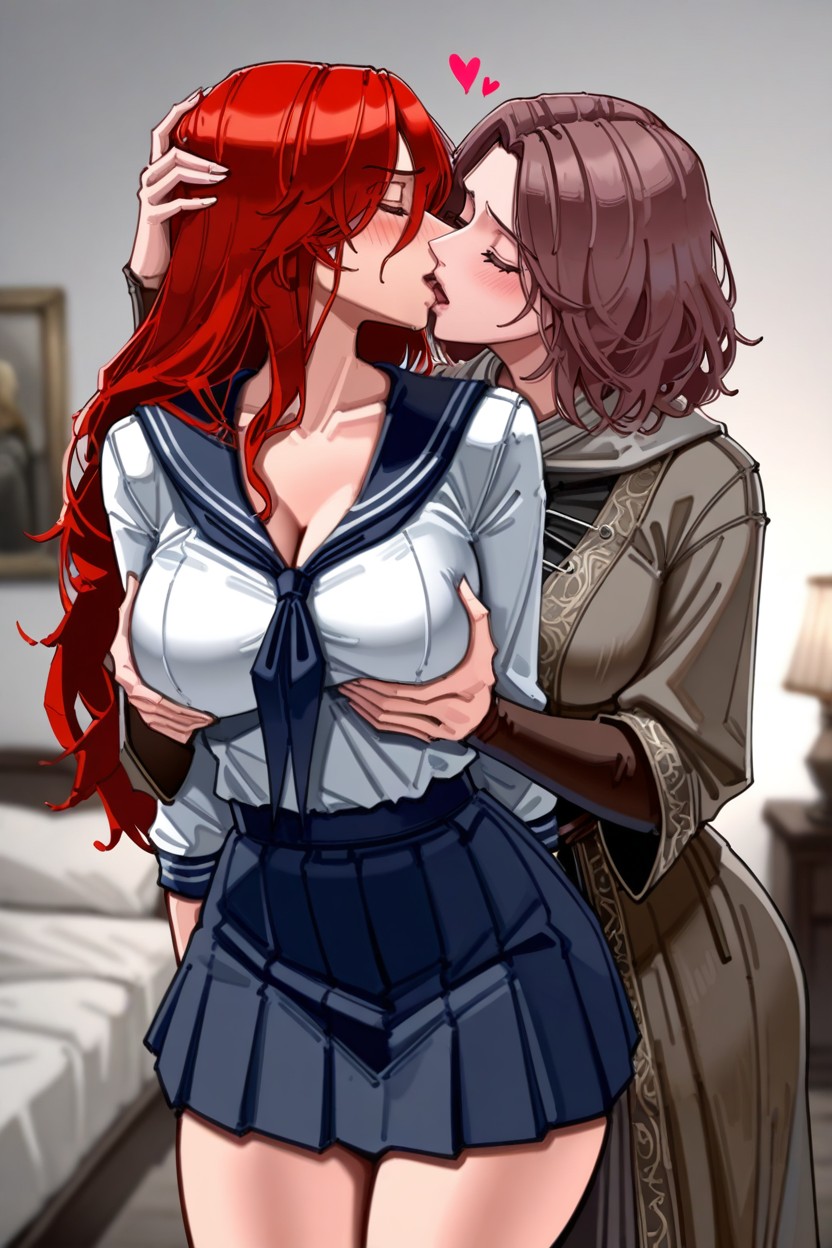 Uniforme De Marinero, Escote, Cuddling From Behind Porno IA